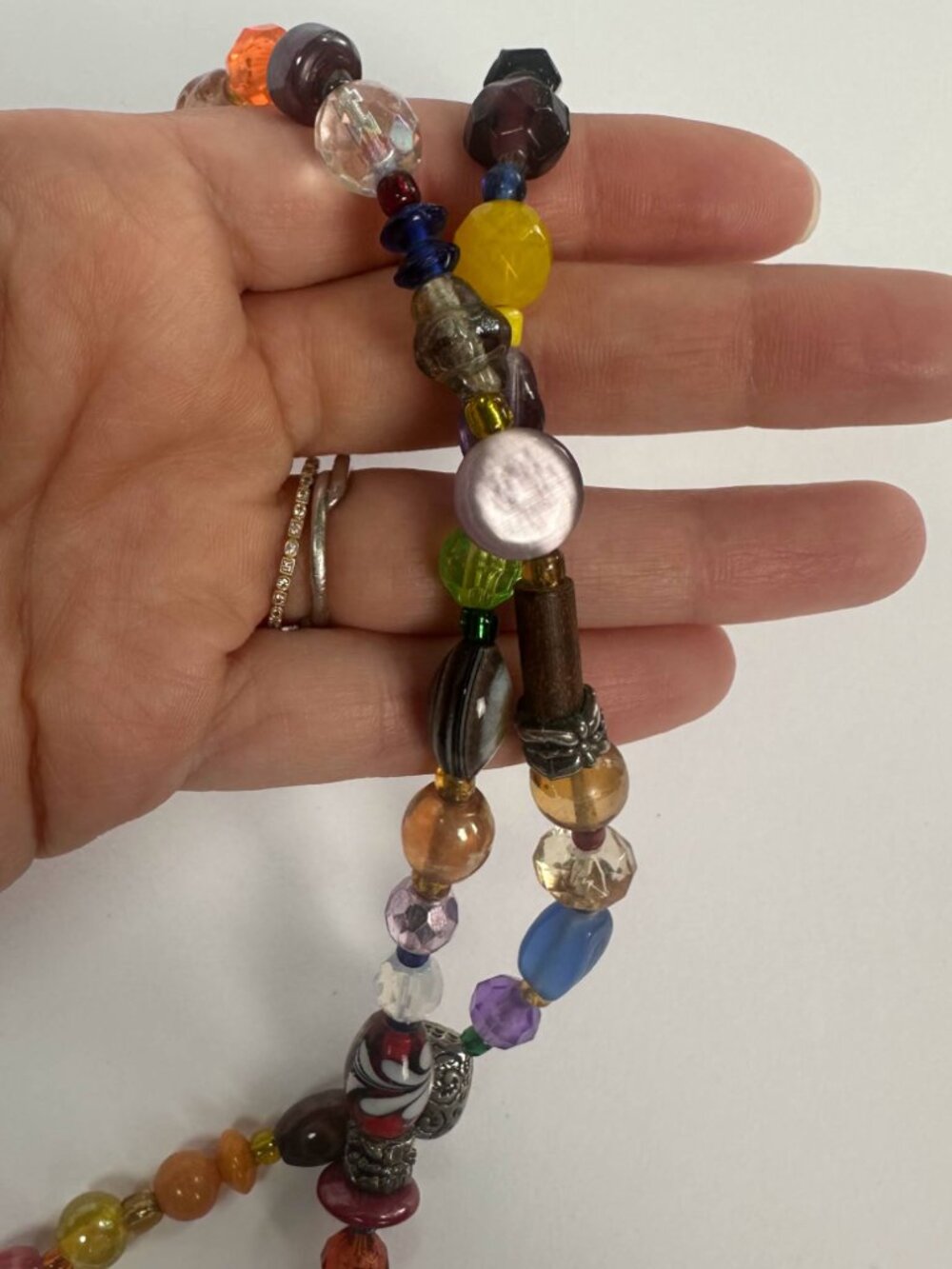 Handmade Colorful Beaded Necklace | Eclectic Artisan Glass Beads - Picture 7 of 9